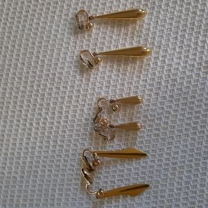 3 pair vintage gold clip ons